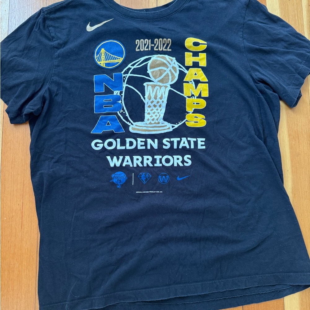 Nike Black and Blue Warriors Game Tee